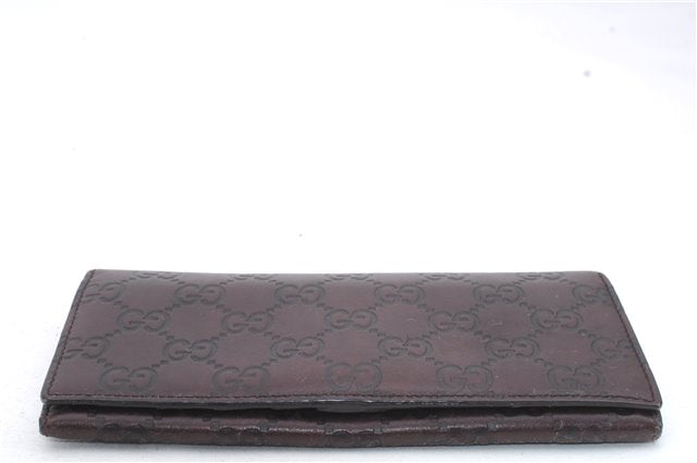 Authentic GUCCI Guccissima Leather Long Wallet Purse Brown 1404D