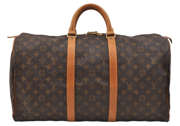 Authentic Louis Vuitton Monogram Keepall 50 Travel Boston Bag M41426 LV 1404E