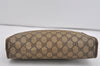 Authentic GUCCI Vintage Clutch Hand Bag Purse GG PVC Leather Brown 1404I