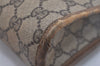 Authentic GUCCI Vintage Clutch Hand Bag Purse GG PVC Leather Brown 1404I