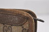 Authentic GUCCI Vintage Clutch Hand Bag Purse GG PVC Leather Brown 1404I