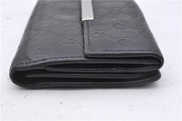 Authentic GUCCI Guccissima Leather Long Wallet Purse 112715 Black Junk 1405D