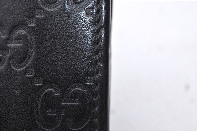 Authentic GUCCI Guccissima Leather Long Wallet Purse 112715 Black Junk 1405D
