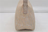 Authentic FENDI Zucchino Shoulder Bag Purse Canvas Leather Silver Beige 1405E