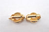 Authentic Christian Dior Rhinestone Clip-On Earrings Gold Plating CD 1405G