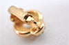 Authentic Christian Dior Rhinestone Clip-On Earrings Gold Plating CD 1405G