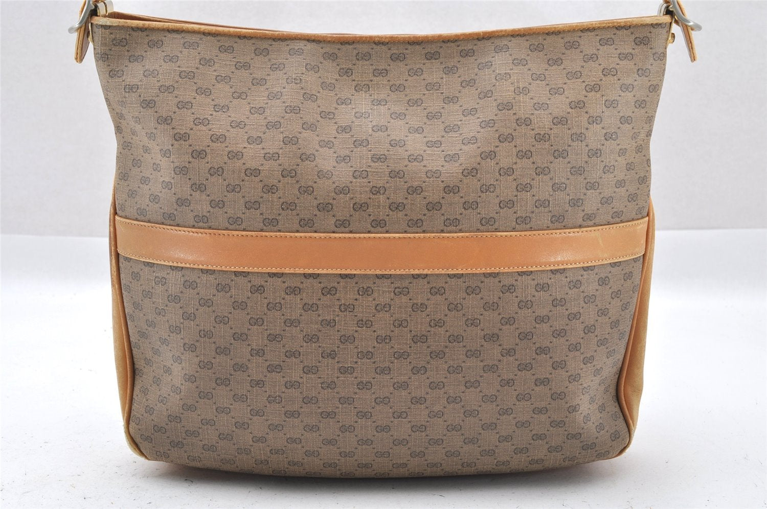 Authentic GUCCI Vintage Micro GG PVC Leather Shoulder Bag Brown 1405I