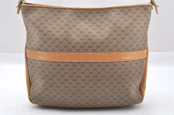 Authentic GUCCI Vintage Micro GG PVC Leather Shoulder Bag Brown 1405I