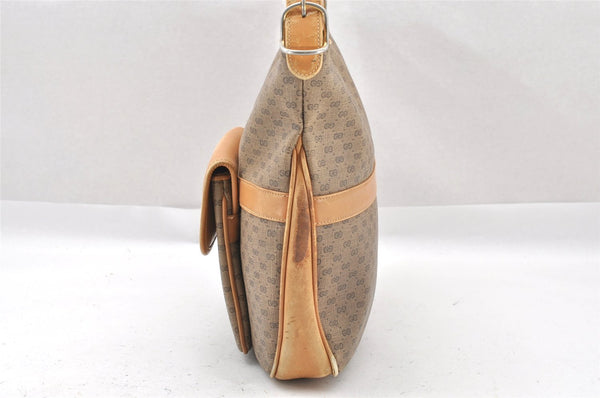 Authentic GUCCI Vintage Micro GG PVC Leather Shoulder Bag Brown 1405I