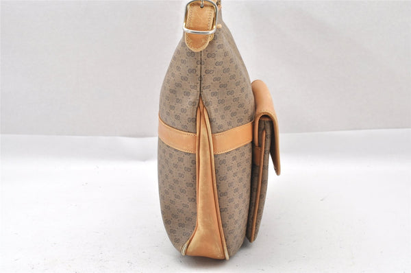 Authentic GUCCI Vintage Micro GG PVC Leather Shoulder Bag Brown 1405I