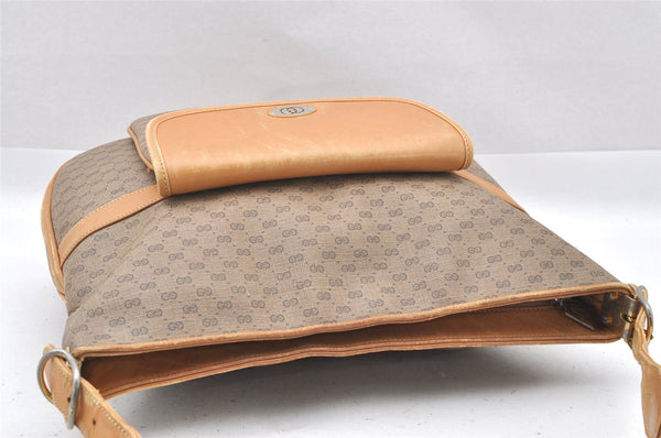 Authentic GUCCI Vintage Micro GG PVC Leather Shoulder Bag Brown 1405I