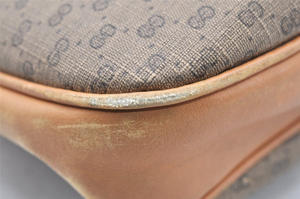 Authentic GUCCI Vintage Micro GG PVC Leather Shoulder Bag Brown 1405I