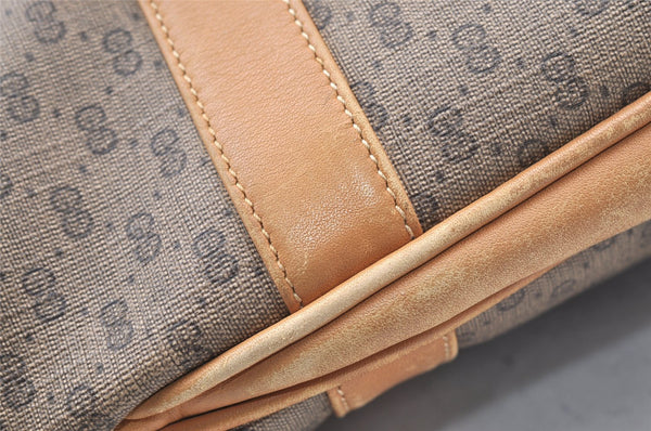 Authentic GUCCI Vintage Micro GG PVC Leather Shoulder Bag Brown 1405I