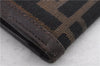 Authentic FENDI Zucca Bifold Wallet Purse Canvas Leather Brown 1406D