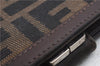 Authentic FENDI Zucca Bifold Wallet Purse Canvas Leather Brown 1406D