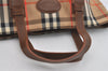 Authentic Burberrys Nova Check Hand Tote Bag Canvas Leather Beige 1407I