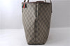 Auth GUCCI Web Sherry Line Shoulder Tote Bag GG PVC Leather 211134 Brown 1409D