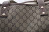 Auth GUCCI Web Sherry Line Shoulder Tote Bag GG PVC Leather 211134 Brown 1409D