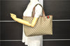 Auth GUCCI Web Sherry Line Shoulder Tote Bag GG PVC Leather 211134 Brown 1409D