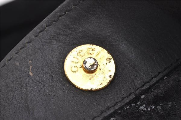 Authentic GUCCI Bamboo 2Way Shoulder Tote Bag Suede Leather Black Junk 1409I