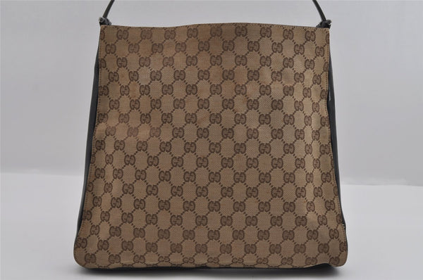 Authentic GUCCI Vintage Shoulder Hand Bag GG Canvas Leather 0013181 Brown 1410I