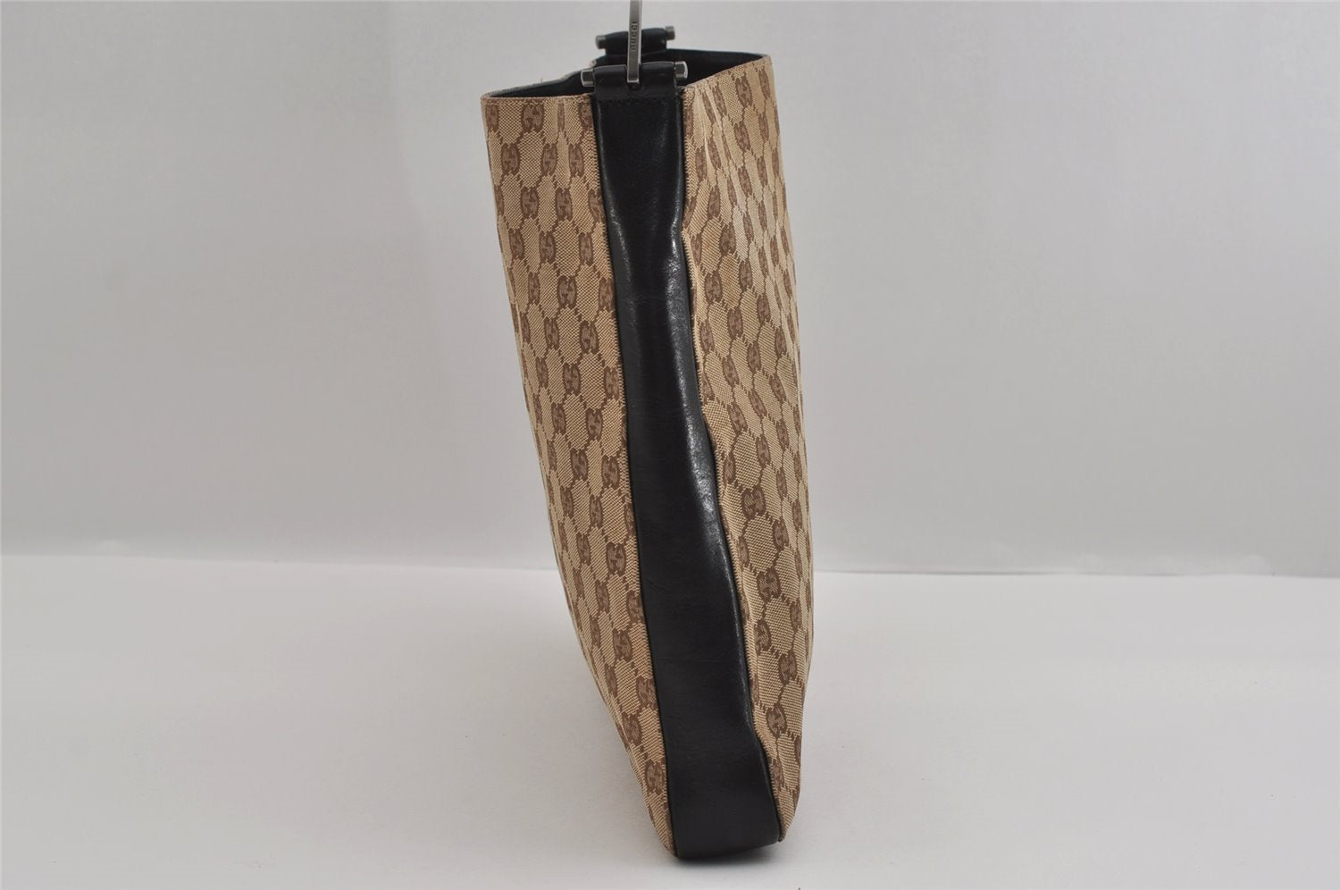 Authentic GUCCI Vintage Shoulder Hand Bag GG Canvas Leather 0013181 Brown 1410I