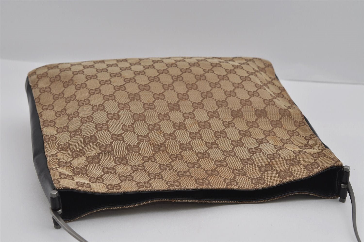 Authentic GUCCI Vintage Shoulder Hand Bag GG Canvas Leather 0013181 Brown 1410I