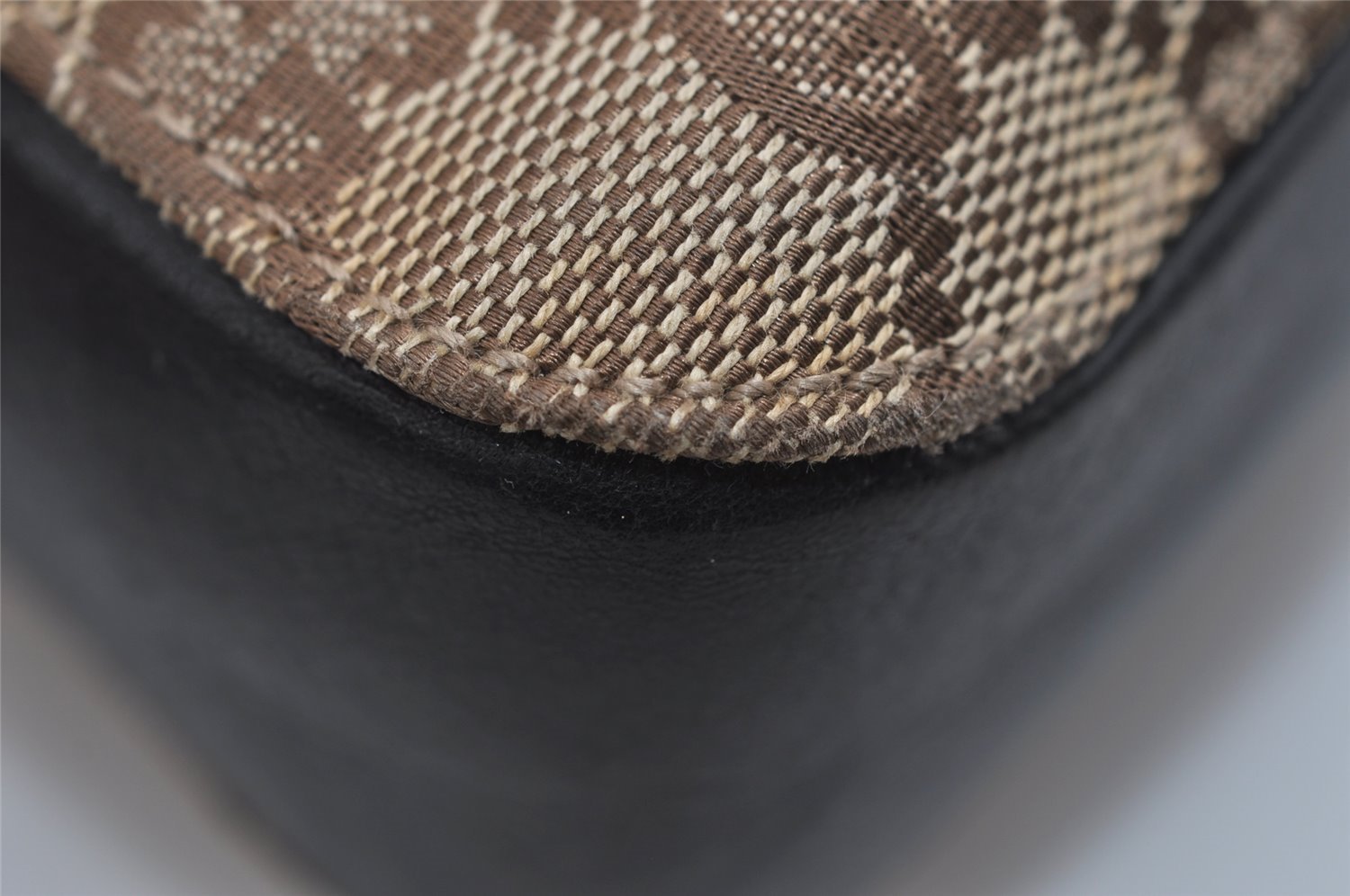 Authentic GUCCI Vintage Shoulder Hand Bag GG Canvas Leather 0013181 Brown 1410I