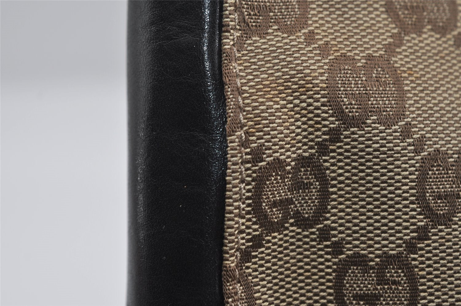 Authentic GUCCI Vintage Shoulder Hand Bag GG Canvas Leather 0013181 Brown 1410I