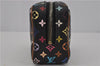 Auth Louis Vuitton Monogram Multicolor Trousse Wapiti Pouch M58034 Black 1411F