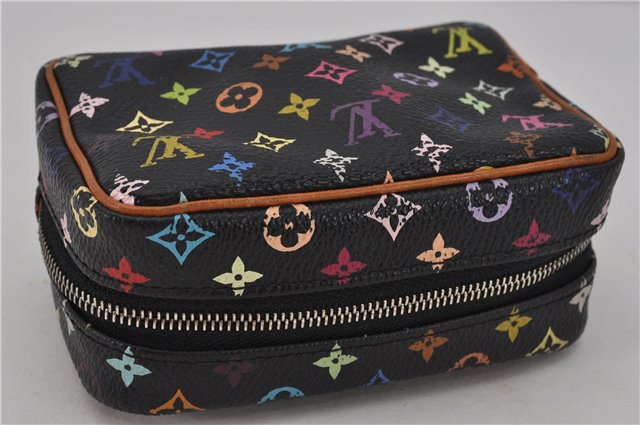 Auth Louis Vuitton Monogram Multicolor Trousse Wapiti Pouch M58034 Black 1411F