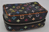 Auth Louis Vuitton Monogram Multicolor Trousse Wapiti Pouch M58034 Black 1411F