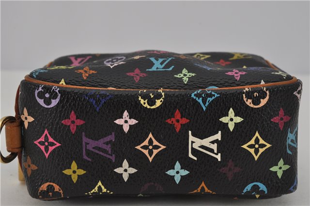 Auth Louis Vuitton Monogram Multicolor Trousse Wapiti Pouch M58034 Black 1411F