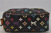 Auth Louis Vuitton Monogram Multicolor Trousse Wapiti Pouch M58034 Black 1411F