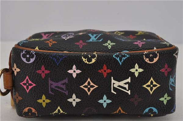 Auth Louis Vuitton Monogram Multicolor Trousse Wapiti Pouch M58034 Black 1411F