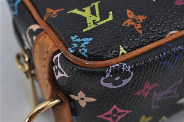 Auth Louis Vuitton Monogram Multicolor Trousse Wapiti Pouch M58034 Black 1411F