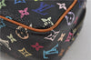 Auth Louis Vuitton Monogram Multicolor Trousse Wapiti Pouch M58034 Black 1411F
