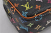 Auth Louis Vuitton Monogram Multicolor Trousse Wapiti Pouch M58034 Black 1411F