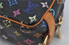 Auth Louis Vuitton Monogram Multicolor Trousse Wapiti Pouch M58034 Black 1411F