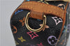 Auth Louis Vuitton Monogram Multicolor Trousse Wapiti Pouch M58034 Black 1411F