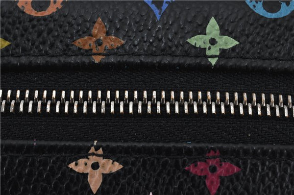 Auth Louis Vuitton Monogram Multicolor Trousse Wapiti Pouch M58034 Black 1411F