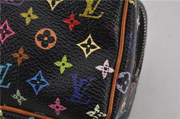 Auth Louis Vuitton Monogram Multicolor Trousse Wapiti Pouch M58034 Black 1411F