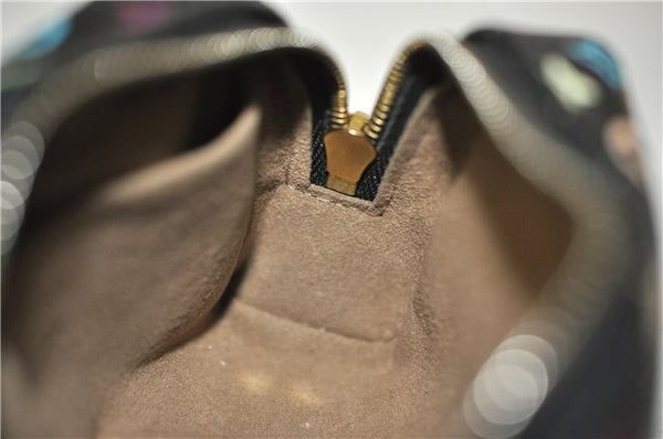 Auth Louis Vuitton Monogram Multicolor Trousse Wapiti Pouch M58034 Black 1411F