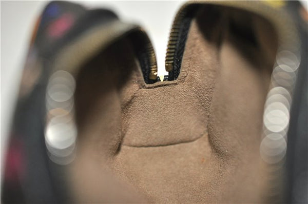 Auth Louis Vuitton Monogram Multicolor Trousse Wapiti Pouch M58034 Black 1411F