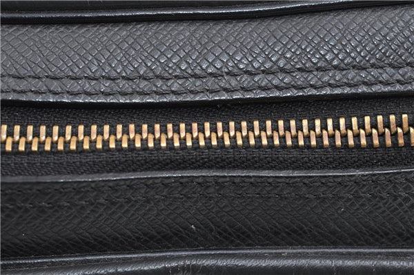 Auth Louis Vuitton Taiga Trousse Toilette GM Clutch Bag Black M30212 LV 1411G