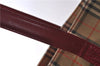 Authentic BURBERRY Nova Check Canvas Leather Shoulder Tote Bag Beige Red 1412D