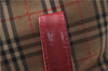 Authentic BURBERRY Nova Check Canvas Leather Shoulder Tote Bag Beige Red 1412D