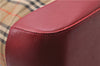 Authentic BURBERRY Nova Check Canvas Leather Shoulder Tote Bag Beige Red 1412D