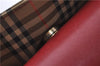 Authentic BURBERRY Nova Check Canvas Leather Shoulder Tote Bag Beige Red 1412D