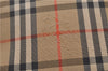 Authentic BURBERRY Nova Check Canvas Leather Shoulder Tote Bag Beige Red 1412D